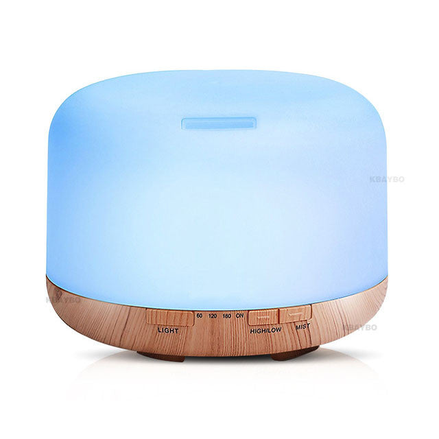 500ml Air Humidifier Essential Oil Diffuser Aroma Lamp Aromatherapy Electric Aroma Diffuser Mist Maker for Home-Wood
