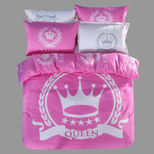 pink&white solid color royal bedding sets girls queen king series Cotton bedclothes single double bed set