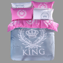 pink&white solid color royal bedding sets girls queen king series Cotton bedclothes single double bed set