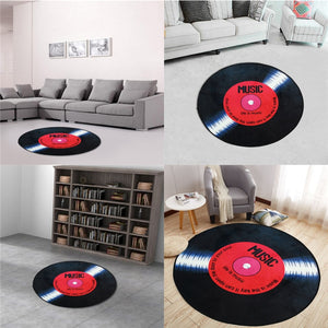 Retro Vinyl Black Record Floor Mat
