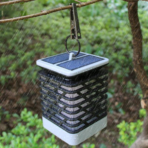 LED Solar Lamp Flickering Smokeless Flameless Candle Waterproof Flame Lamp